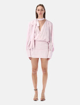Rotate pink floral jacquard mini dress -  | Spazio Pritelli