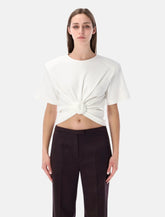 Magda Butrym knotted ribbed T-shirt - cream -  | Spazio Pritelli
