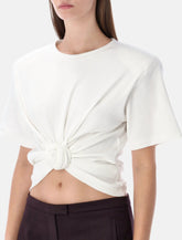 Magda Butrym knotted ribbed T-shirt - cream -  | Spazio Pritelli