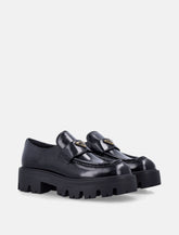 Prada woman's brushed leather loafers -  | Spazio Pritelli