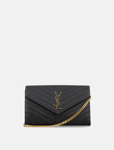 Saint Laurent Cassandre chain wallet black and gold -  | Spazio Pritelli