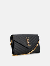 Saint Laurent Cassandre chain wallet black and gold -  | Spazio Pritelli