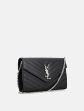 Saint Laurent Cassandre chain wallet black and silver -  | Spazio Pritelli