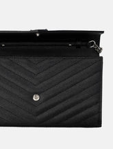 Saint Laurent Cassandre chain wallet black and silver -  | Spazio Pritelli