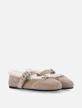 Miu Miu suede shearling ballerinas -  | Spazio Pritelli