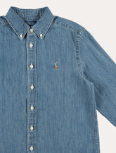 Polo Ralph Lauren indigo cotton Chambray shirt for kids -  | Spazio Pritelli