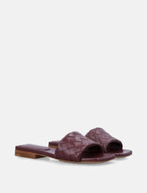 Bottega Veneta Parco Flat Mule Woven Burgundy -  | Spazio Pritelli