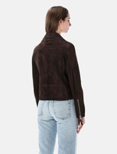 Sword Chiodo Jacket Asymmetric Zip Brown -  | Spazio Pritelli