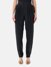 Saint Laurent mid-rise silk Habotai pants -  | Spazio Pritelli