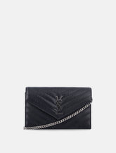Saint Laurent Cassandre envelope chain wallet black -  | Spazio Pritelli