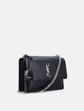 Saint Laurent Sunset Medium smooth leather bag with chain strap -  | Spazio Pritelli