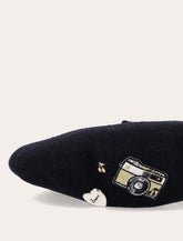 Bonpoint x Laulhère girls’ Tékla wool beret with embroidered patches -  | Spazio Pritelli