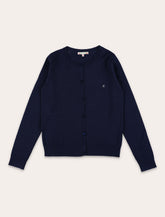 Bonpoint Girl – Navy Merino Wool Cardigan -  | Spazio Pritelli