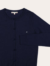 Bonpoint Girl – Navy Merino Wool Cardigan -  | Spazio Pritelli