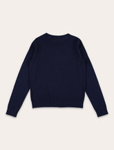 Bonpoint Girl – Navy Merino Wool Cardigan -  | Spazio Pritelli
