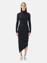 Adidas Originals black ruched long fitted dress -  | Spazio Pritelli