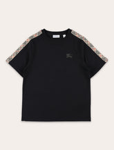Kid - Burberry Cotton T-Shirt with Check Trim -  | Spazio Pritelli