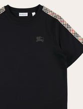 Kid - Burberry Cotton T-Shirt with Check Trim -  | Spazio Pritelli