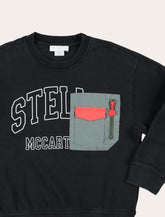 Stella McCartney Kids Black Logo Pocket Sweatshirt -  | Spazio Pritelli
