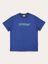 Off-White Kids Logo Bookish Cotton T-shirt in Blue -  | Spazio Pritelli