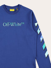 Off-White Kids blue long-sleeve t-shirt with logo and stripes -  | Spazio Pritelli