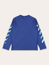 Off-White Kids blue long-sleeve t-shirt with logo and stripes -  | Spazio Pritelli