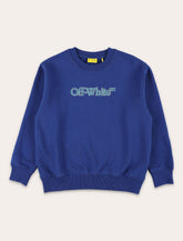 Off-White Kids blue cotton sweatshirt with printed logo -  | Spazio Pritelli