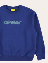 Off-White Kids blue cotton sweatshirt with printed logo -  | Spazio Pritelli