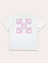 Off-White Kids white cotton t-shirt with pink Arrow logo -  | Spazio Pritelli