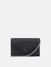 Saint Laurent Cassandre Envelope Chain Wallet in grain de poudre leather -  | Spazio Pritelli