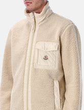 Moncler teddy zip-up sweatshirt with nylon pocket -  | Spazio Pritelli