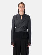 Our Legacy smoke grey wrap blazer in micro herringbone -  | Spazio Pritelli