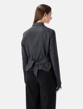 Our Legacy smoke grey wrap blazer in micro herringbone -  | Spazio Pritelli