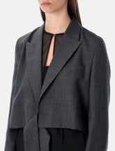 Our Legacy smoke grey wrap blazer in micro herringbone -  | Spazio Pritelli