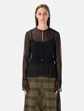 Our Legacy black sheer crinkle waist blouse -  | Spazio Pritelli