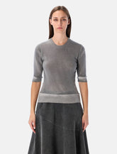 Our Legacy Dual grey spray-dye wool knit top -  | Spazio Pritelli
