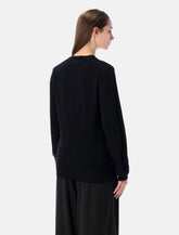 Comme des Garçons Play wool V-neck sweater with red heart and crystals -  | Spazio Pritelli