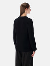 Comme des Garçons Play wool V-neck sweater with black heart and crystals -  | Spazio Pritelli