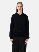 Comme des Garçons Play wool cardigan with crystal heart -  | Spazio Pritelli