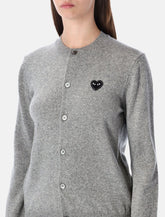 Comme des Garçons Play wool cardigan with crystal heart -  | Spazio Pritelli