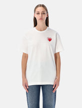 T-shirt bianca con cuore e cristalli di Comme des Garçons Play -  | Spazio Pritelli