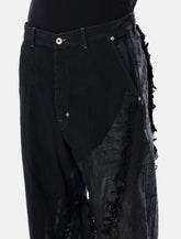 Rick Owens Joris black pants with distressed details -  | Spazio Pritelli