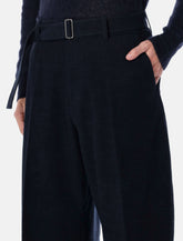 Studio Nicholson wide-leg wool cotton blue Vital trousers -  | Spazio Pritelli