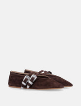 Claudia Ballet Slippers Chocolate Suede -  | Spazio Pritelli