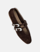 Claudia Ballet Slippers Chocolate Suede -  | Spazio Pritelli