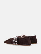 Claudia Ballet Slippers Chocolate Suede -  | Spazio Pritelli