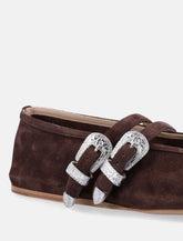 Claudia Ballet Slippers Chocolate Suede -  | Spazio Pritelli