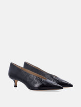 Babouche Kitten Heels Black Naplack -  | Spazio Pritelli