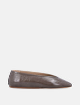 Luna Taupe Patent Leather Slippers -  | Spazio Pritelli
