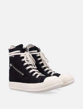 Rick Owens DRKSHDW Women’s Cargo Sneaks in Black Overdyed Denim -  | Spazio Pritelli